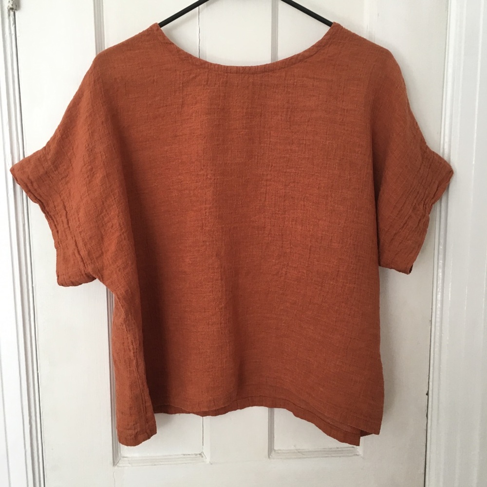 Elizabeth Suzann Linen Georgia Tee in Rust